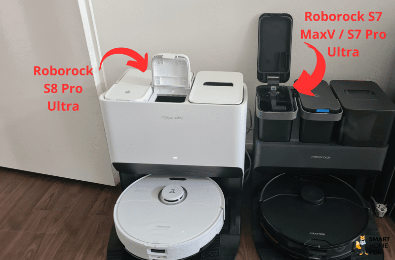 Отверстие на емкости для воды станции Roborock S8 Pro Ultra по сравнению со станциями Roborock S7 Pro Ultra или S7 MaxV Ultra.
